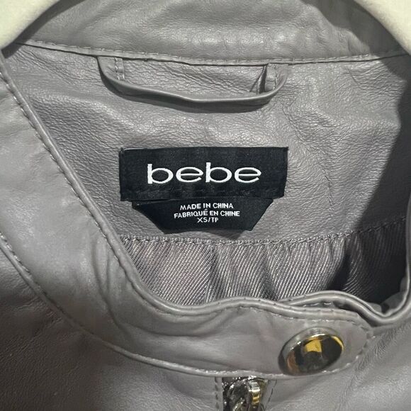 Bebe Gray leather jacket - Picture 6 of 7